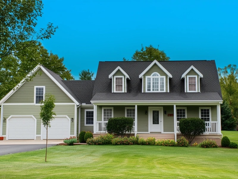Property with enhanced sunset sky