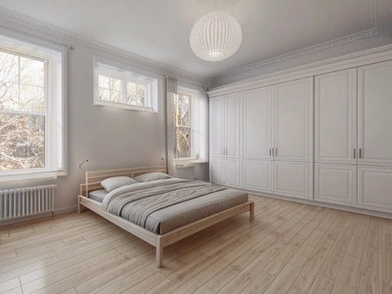 Beautifully staged bedroom after AI transformation